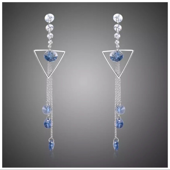 Swarovski Crystals The Onellah Long Triangle Earrings - Picture 5 of 5